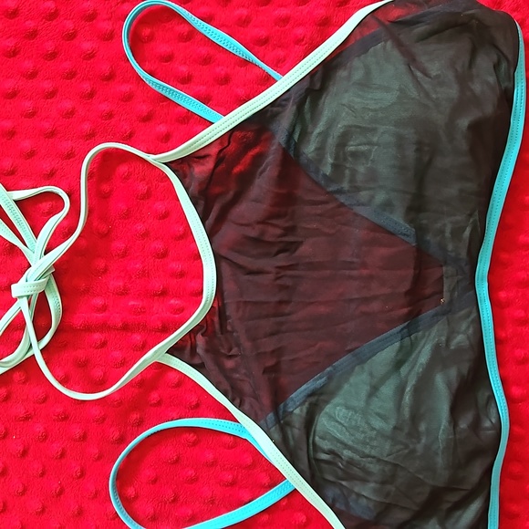 High neck Mesh Cover Bathing Suit Top XL Collections by Catalina - Picture 2 of 6